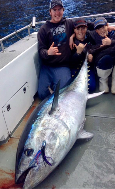 ANGLER: Toby Nichols  SPECIES: Southern Bluefin Tuna WEIGHT: 141.5kg LURE: JB Lures Little Crikey!